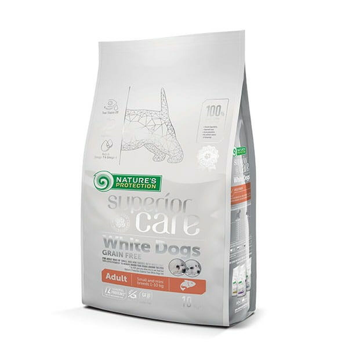 Saco de 10 kg de pienso NATURE'S PROTECTION Superior Care White Dogs con salmón