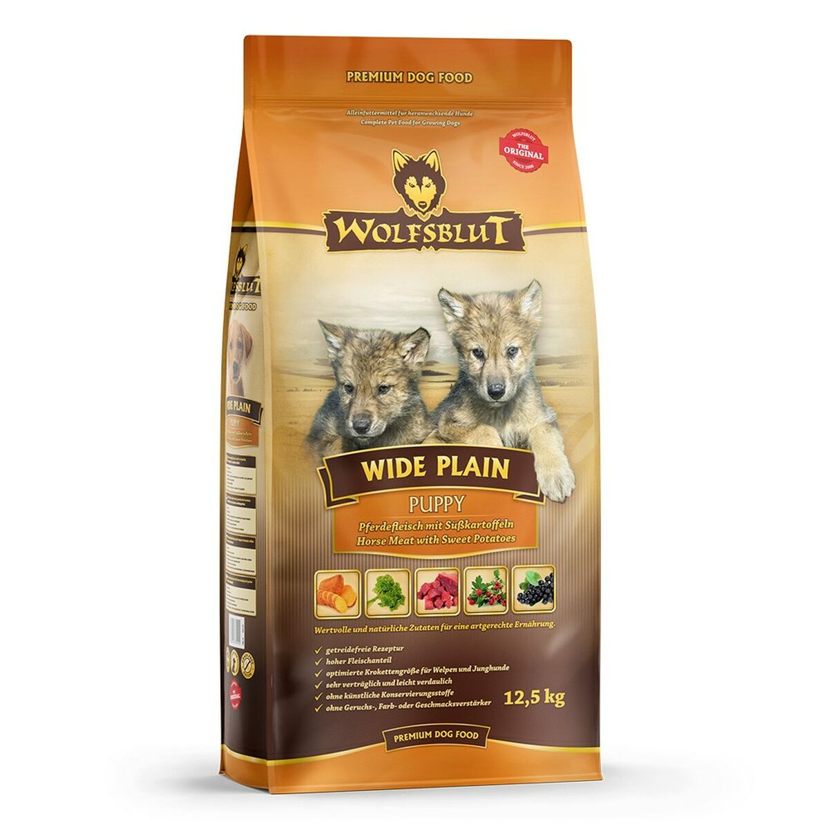 Pienso Wolfsblut Cachorro/Junior con carne de caballo y batata, saco de 12,5 kg